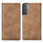 Custodia Portafoglio In Pelle Cover con Supporto S04D per Samsung Galaxy S21 5G Marrone