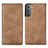 Custodia Portafoglio In Pelle Cover con Supporto S04D per Samsung Galaxy S21 Plus 5G Marrone