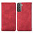 Custodia Portafoglio In Pelle Cover con Supporto S04D per Samsung Galaxy S22 5G Rosso