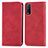 Custodia Portafoglio In Pelle Cover con Supporto S04D per Vivo Y12s Rosso