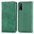 Custodia Portafoglio In Pelle Cover con Supporto S04D per Vivo Y20s Verde