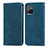 Custodia Portafoglio In Pelle Cover con Supporto S04D per Vivo Y21e Blu