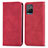 Custodia Portafoglio In Pelle Cover con Supporto S04D per Vivo Y21e Rosso