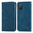 Custodia Portafoglio In Pelle Cover con Supporto S04D per Xiaomi Poco M3 Blu