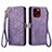 Custodia Portafoglio In Pelle Cover con Supporto S05D per Apple iPhone 13 Pro Viola