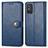 Custodia Portafoglio In Pelle Cover con Supporto S05D per Huawei Honor X10 Max 5G Blu