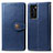 Custodia Portafoglio In Pelle Cover con Supporto S05D per Huawei P40 Blu