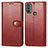 Custodia Portafoglio In Pelle Cover con Supporto S05D per Motorola Moto E30 Rosso