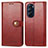 Custodia Portafoglio In Pelle Cover con Supporto S05D per Motorola Moto Edge 30 Pro 5G Rosso