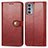 Custodia Portafoglio In Pelle Cover con Supporto S05D per Motorola Moto Edge Lite 5G Rosso