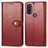 Custodia Portafoglio In Pelle Cover con Supporto S05D per Motorola Moto G Pure Rosso