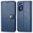 Custodia Portafoglio In Pelle Cover con Supporto S05D per Motorola Moto G Stylus (2022) 4G Blu