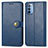 Custodia Portafoglio In Pelle Cover con Supporto S05D per Motorola Moto G31 Blu
