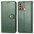 Custodia Portafoglio In Pelle Cover con Supporto S05D per Motorola Moto G40 Fusion Verde