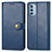 Custodia Portafoglio In Pelle Cover con Supporto S05D per Motorola Moto G51 5G Blu