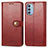 Custodia Portafoglio In Pelle Cover con Supporto S05D per Motorola Moto G51 5G Rosso
