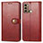 Custodia Portafoglio In Pelle Cover con Supporto S05D per Motorola Moto G60 Rosso