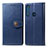 Custodia Portafoglio In Pelle Cover con Supporto S05D per Motorola Moto One Fusion Plus Blu