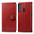 Custodia Portafoglio In Pelle Cover con Supporto S05D per Motorola Moto One Fusion Plus Rosso