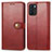 Custodia Portafoglio In Pelle Cover con Supporto S05D per Oppo Reno6 Z 5G Rosso