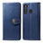 Custodia Portafoglio In Pelle Cover con Supporto S05D per Samsung Galaxy A21 Blu