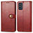 Custodia Portafoglio In Pelle Cover con Supporto S05D per Samsung Galaxy F52 5G Rosso