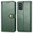 Custodia Portafoglio In Pelle Cover con Supporto S05D per Samsung Galaxy F52 5G Verde