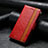 Custodia Portafoglio In Pelle Cover con Supporto S05D per Samsung Galaxy M13 5G Rosso