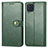 Custodia Portafoglio In Pelle Cover con Supporto S05D per Samsung Galaxy M32 4G Verde