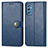 Custodia Portafoglio In Pelle Cover con Supporto S05D per Samsung Galaxy M52 5G Blu