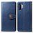 Custodia Portafoglio In Pelle Cover con Supporto S05D per Samsung Galaxy Note 10 Plus 5G Blu