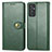 Custodia Portafoglio In Pelle Cover con Supporto S05D per Samsung Galaxy Quantum2 5G Verde