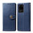 Custodia Portafoglio In Pelle Cover con Supporto S05D per Samsung Galaxy S20 Ultra 5G Blu