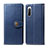 Custodia Portafoglio In Pelle Cover con Supporto S05D per Sony Xperia 10 II Blu