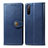 Custodia Portafoglio In Pelle Cover con Supporto S05D per Sony Xperia 10 III Lite Blu