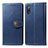 Custodia Portafoglio In Pelle Cover con Supporto S05D per Sony Xperia Ace II Blu
