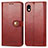 Custodia Portafoglio In Pelle Cover con Supporto S05D per Sony Xperia Ace III Rosso