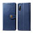 Custodia Portafoglio In Pelle Cover con Supporto S05D per Sony Xperia L4 Blu