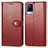 Custodia Portafoglio In Pelle Cover con Supporto S05D per Vivo V21 5G Rosso