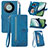 Custodia Portafoglio In Pelle Cover con Supporto S06D per Huawei Mate 60 Pro+ Plus Blu