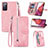 Custodia Portafoglio In Pelle Cover con Supporto S06D per Samsung Galaxy S20 FE (2022) 5G Rosa