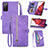 Custodia Portafoglio In Pelle Cover con Supporto S06D per Samsung Galaxy S20 FE (2022) 5G Viola