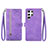 Custodia Portafoglio In Pelle Cover con Supporto S06D per Samsung Galaxy S22 Ultra 5G Viola