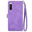 Custodia Portafoglio In Pelle Cover con Supporto S06D per Sony Xperia 10 V Viola