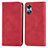 Custodia Portafoglio In Pelle Cover con Supporto S08D per Oppo A17 Rosso