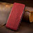 Custodia Portafoglio In Pelle Cover con Supporto S08D per Samsung Galaxy S21 Plus 5G Rosso