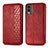 Custodia Portafoglio In Pelle Cover con Supporto S09D per Nokia C210 Rosso