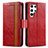 Custodia Portafoglio In Pelle Cover con Supporto S10D per Samsung Galaxy S21 Ultra 5G Rosso