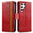 Custodia Portafoglio In Pelle Cover con Supporto S10D per Samsung Galaxy S23 Ultra 5G Rosso