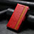 Custodia Portafoglio In Pelle Cover con Supporto S10D per Xiaomi Redmi A1 Rosso